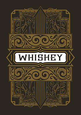 威士忌标签与旧框架。向量的分层图片下载