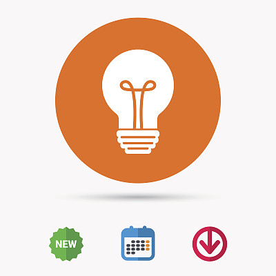 灯泡图标。灯照明的迹象。图片下载