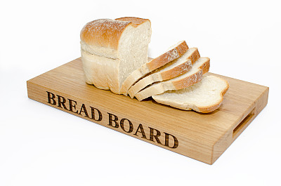 切菜板上的白面包图片下载