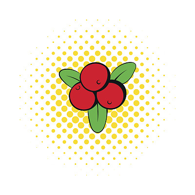 漫画风格的蔓越莓图标图片下载