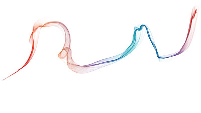 三维插图的彩色波浪看起来像烟图片下载