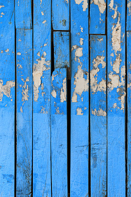 蓝色木制门板图片下载