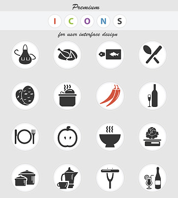 食物和厨房图标设置图片下载