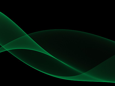 浅绿色波浪在黑色背景上图片下载