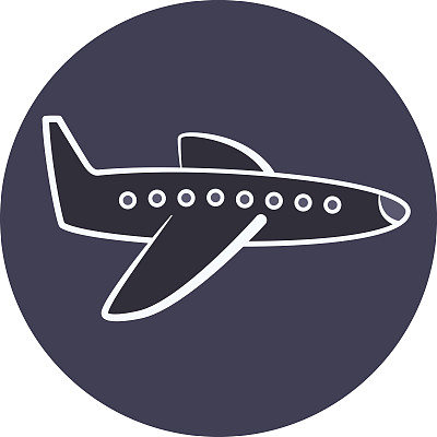 平面卡通飞机图标，飞机符号图片下载