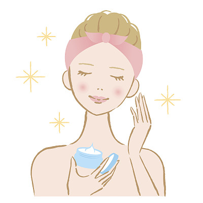 涂抹化妆品的女人图片下载