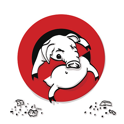 禁止猪线图标中的红色圆圈图片下载