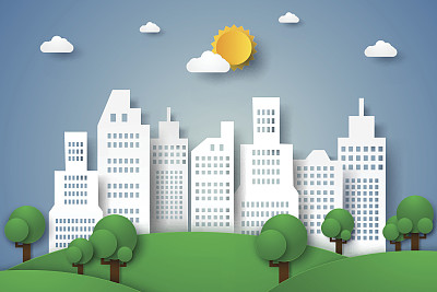 城市景观，生态城市素材图片