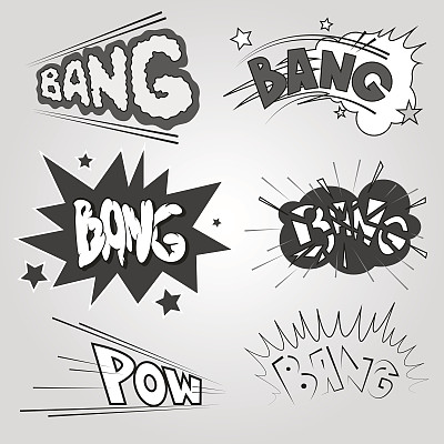 设置漫画书爆炸，矢量插图图片下载