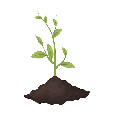 芽图标在卡通风格孤立的白色背景。生物和生态符号股票矢量插图。图片下载