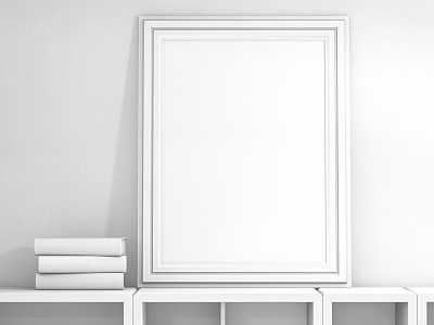 海报框架模拟模板。三维渲染图片下载