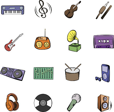 音乐黑色图标设置卡通图片下载