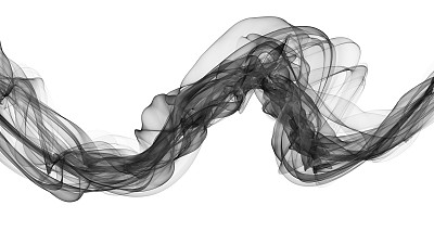 黑色波浪状如烟雾的3D插画素材图片