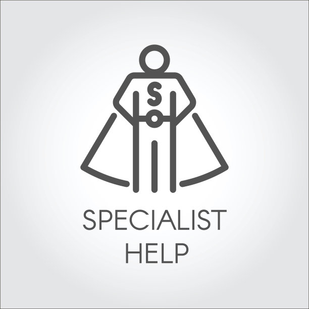 象征专家顾问或其他助理概念的黑色平线图标图片下载