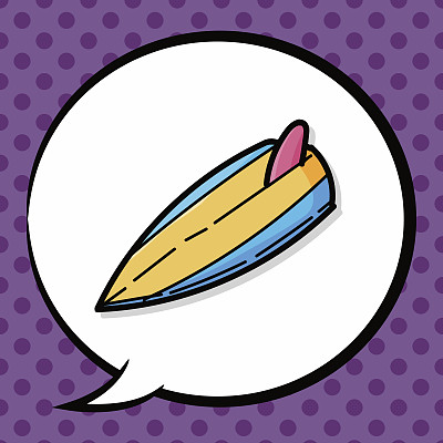 冲浪板彩色涂鸦，语音泡泡图片下载