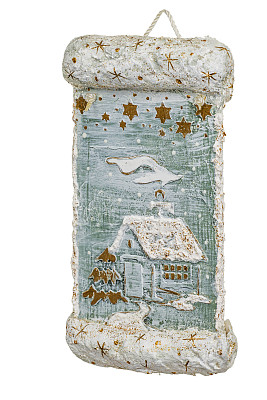 美丽的圣诞玩具节日装饰，孤立的白色背景图片下载