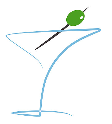 橄榄色插图鸡尾酒图片下载