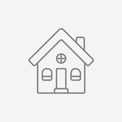 独立式住宅线条图标图片下载