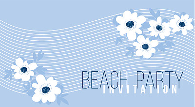 浅颜色的夏季花卉图案的表面设计。蓝色花矢量插图打印和网络项目。图片下载