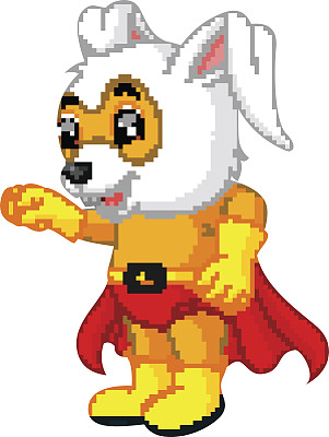 可爱的卡通超级英雄复活节兔子图片下载