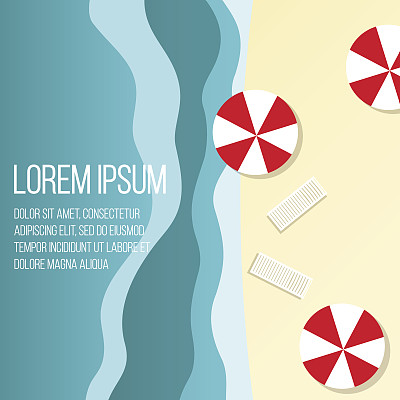 夏季海滩度假矢量插图图片下载