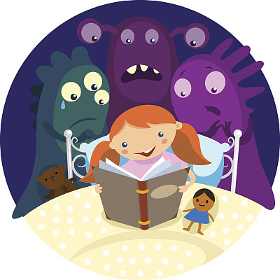 可爱的女孩在看书图片下载