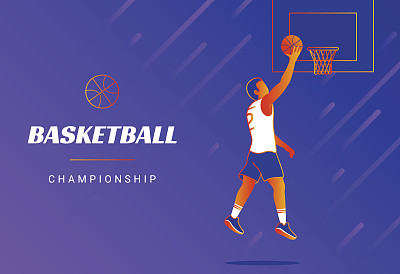 篮球锦标赛宣传横幅封面图片下载