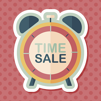 购物限制销售平面图标与长影子，eps10图片下载