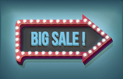 音量与灯复古箭头，大销售字图片下载