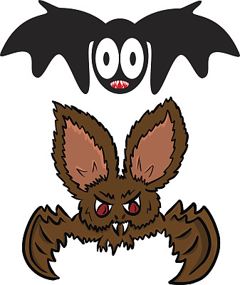 两只吸血蝙蝠插图图片下载