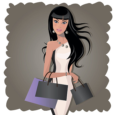 女人购物图片下载
