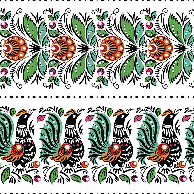 Gorodets绘画无缝图片下载