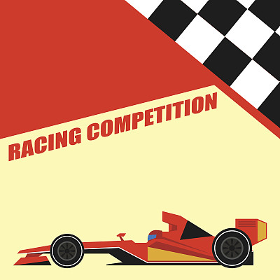 一级方程式/大奖赛赛车海报。矢量图图片下载