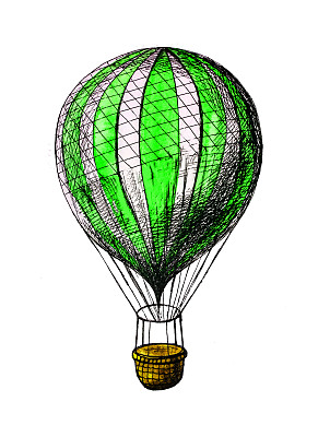 红色气球，手绘水彩插图图片下载