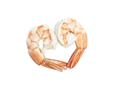 煮虾孤立白色背景。图片下载