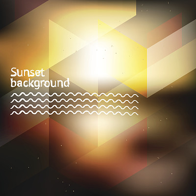 抽象几何日落背景图片下载
