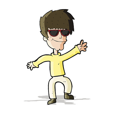 卡通挥手酷小伙图片下载