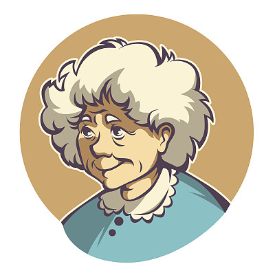 可爱的祖母向量肖像图片下载