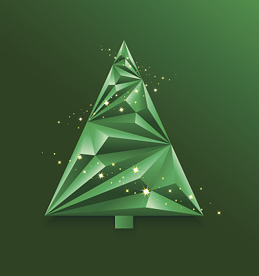 绿色抽象圣诞树图片下载