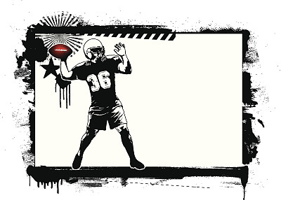 有垃圾音乐背景的美国足球运动员图片下载