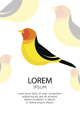 带有小鸟抽象图标和文本字段的公告牌。矢量插图。图片下载