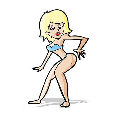 穿着比基尼的卡通女郎图片下载