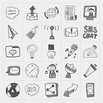 涂鸦交流图标集素材图片