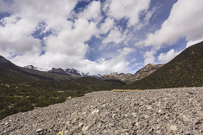 秘鲁安第斯山脉的泥石流。图片下载
