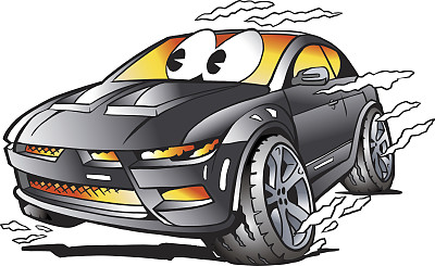 灰色跑车吉祥物全速赛车图片下载