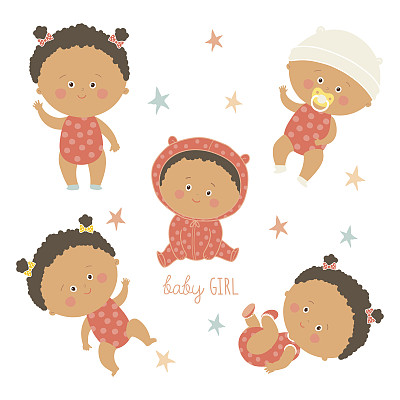 非洲婴儿。非裔美国幼童。素材图片