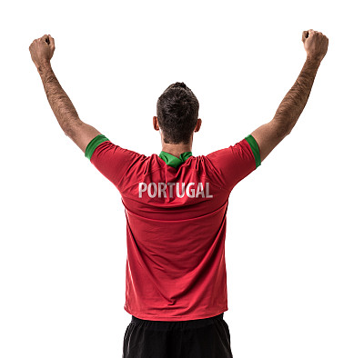 葡萄牙球迷/运动员穿着制服庆祝图片下载