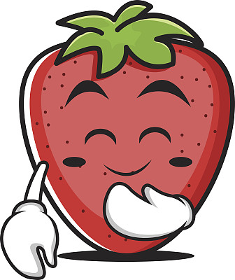 腮红脸草莓卡通人物矢量插图图片下载