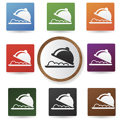 食品象征,彩色的按钮,向量图片下载