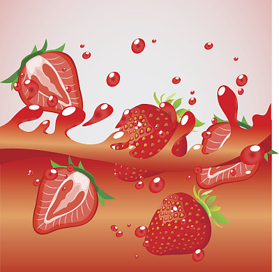 草莓飞溅图片下载